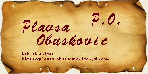 Plavša Obušković vizit kartica